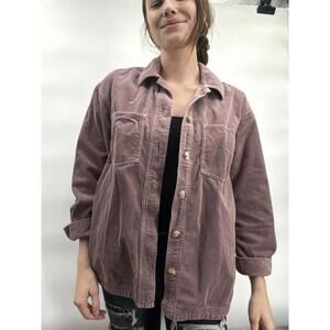 Madewell Pale Thistle Kentwood Courduroy Button Down Shirt Size Small Cotton